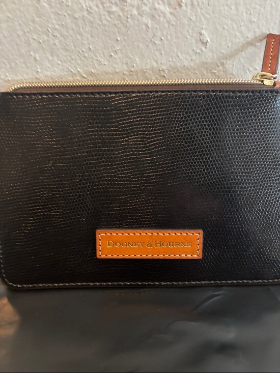 Dooney & Bourke Other - Dooney & Bourke Black Wallet with Brown Logo Patch NWOT